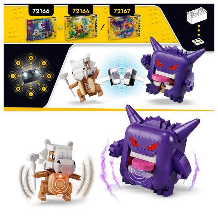 LEGO Pokémon 72166 - Set de construction compatible SMART Play™ - Ectoplasma et Osselait, Effrayant Affrontement - Des 7 ans LEGO Pokémon 72166 - Set de construction compatible SMART Play™ - Ectoplasma et Osselait, Effrayant Affrontement - Des 7 ans