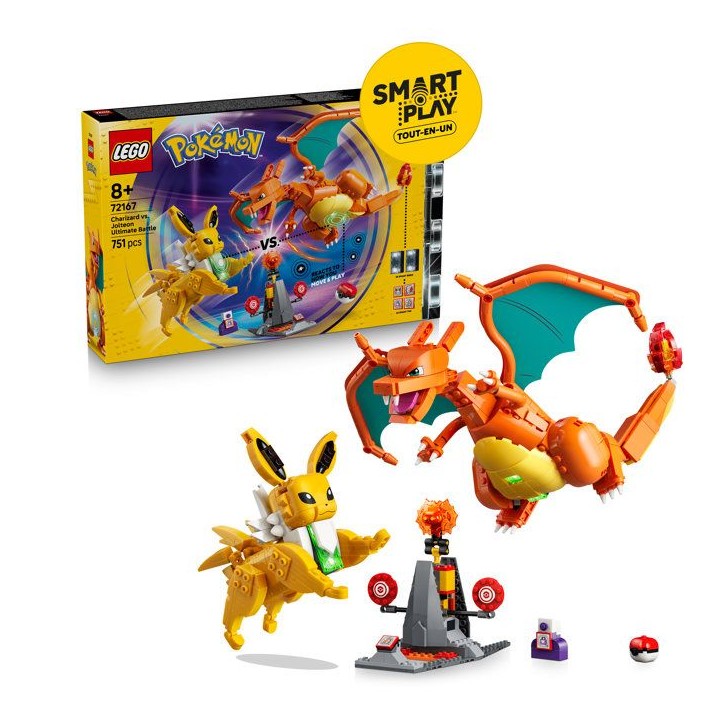 LEGO Pokémon 72167 - Set de construction Pokémon SMART Play™ - Dracaufeu et Voltali, Combat Ultime - Set Tout-en-un - Des 8 LEGO Pokémon 72167 - Set de construction Pokémon SMART Play™ - Dracaufeu et Voltali, Combat Ultime - Set Tout-en-un - Des 8
