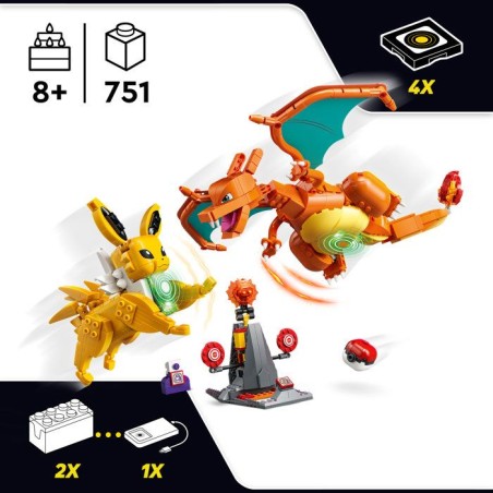 LEGO Pokémon 72167 - Set de construction Pokémon SMART Play™ - Dracaufeu et Voltali, Combat Ultime - Set Tout-en-un - Des 8