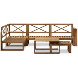 Salon de jardin d'angle modulable LEVATA OTTOMAN - Bois d'acacia FSC -