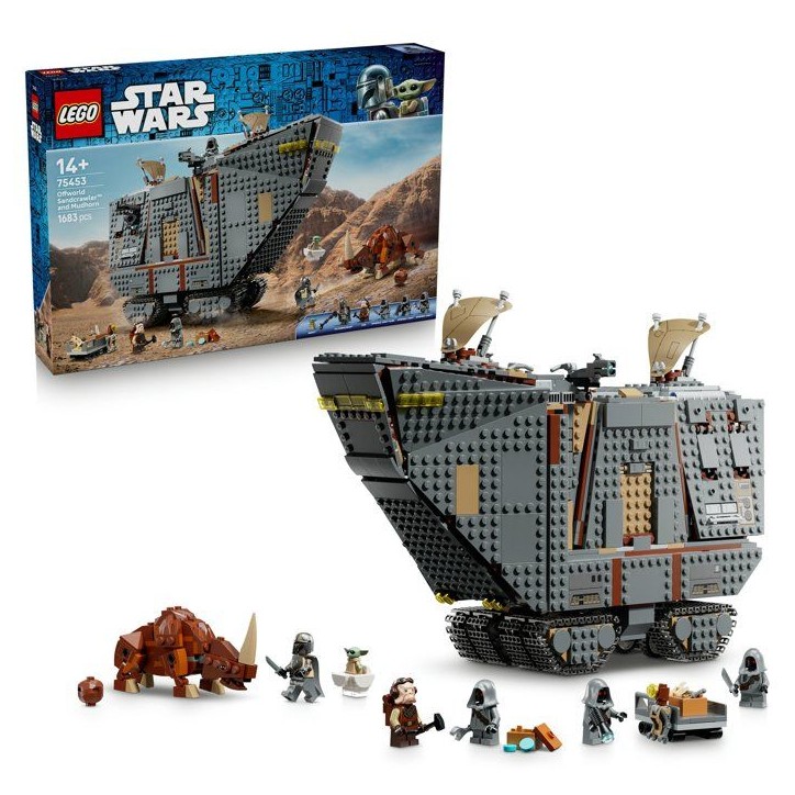 LEGO Star Wars 75453 Le Sandcrawler d'Offworld et le Mudhorn - Jeu pour Ado des 14 ans