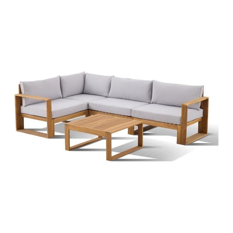 Salon de jardin d'angle modulable LEVATA CLASSIQUE - Bois d'acacia FSC