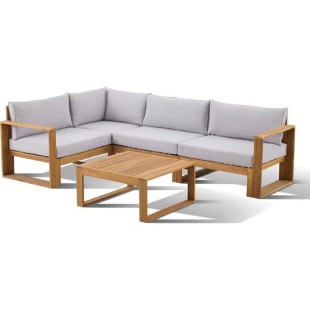 Salon de jardin d'angle modulable LEVATA CLASSIQUE - Bois d'acacia FSC