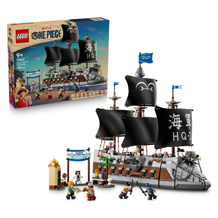 LEGO ONE PIECE 75646 Le Navire de la Marine de Garp - Jouet Bateau des 9 ans - Décoration