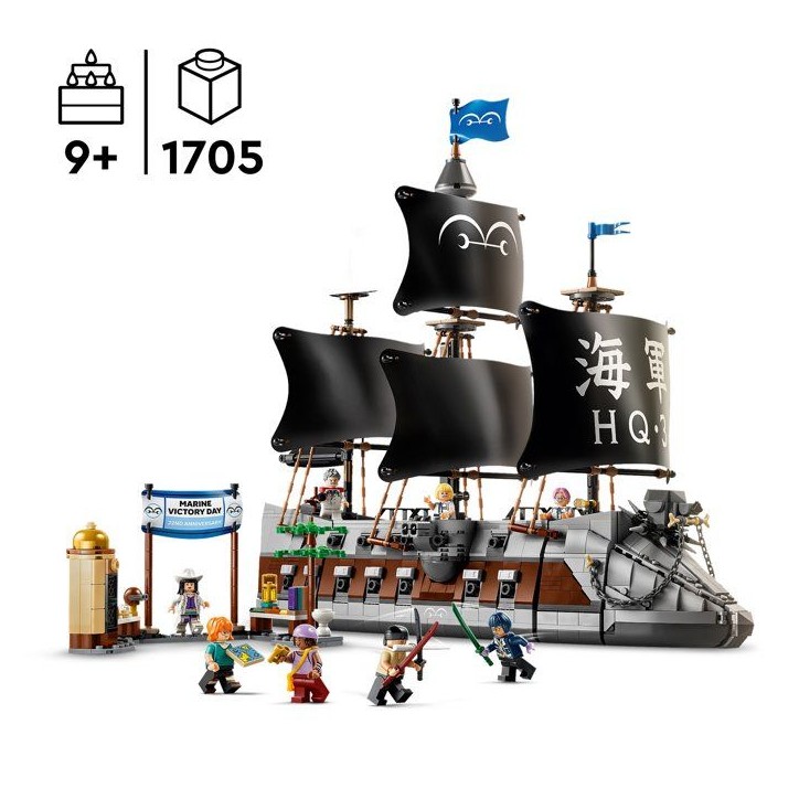 LEGO ONE PIECE 75646 Le Navire de la Marine de Garp - Jouet Bateau des 9 ans - Décoration