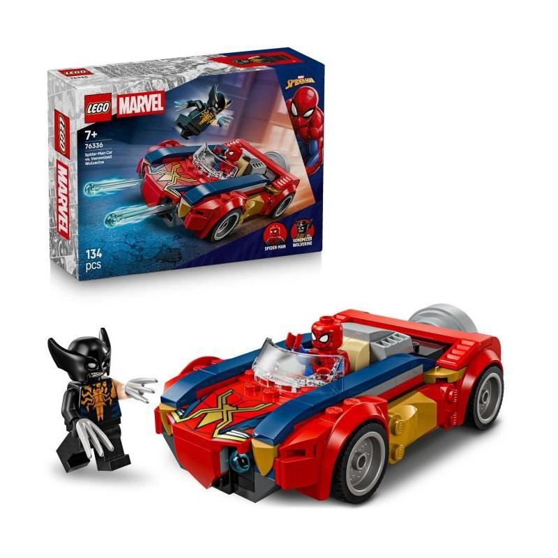 LEGO | Marvel 76336 Spider-Man et sa Voiture contre Wolverine Vénomis