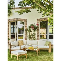 Salon de jardin d'angle modulable LEVATA OTTOMAN - Bois d'acacia FSC -