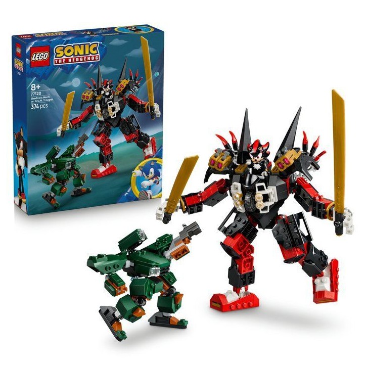 LEGO Sonic 77120 - Exclu Cdiscount - The Hedgehog™ Le Robot de Shadow Contre le G.U.N. Trooper - Jouet de Construction des 8 A