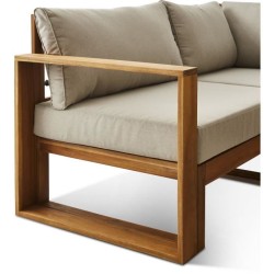 Salon de jardin d'angle modulable LEVATA OTTOMAN - Bois d'acacia FSC -