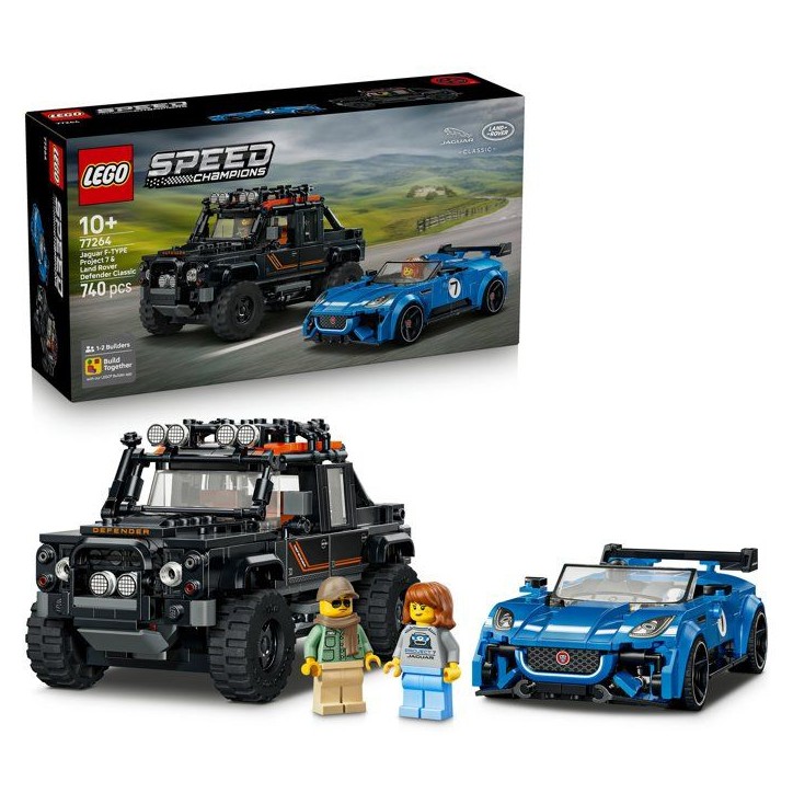 LEGO Speed Champions 77264 La Jaguar Project 7 et le Land Rover Defender - Voitures Jouets
