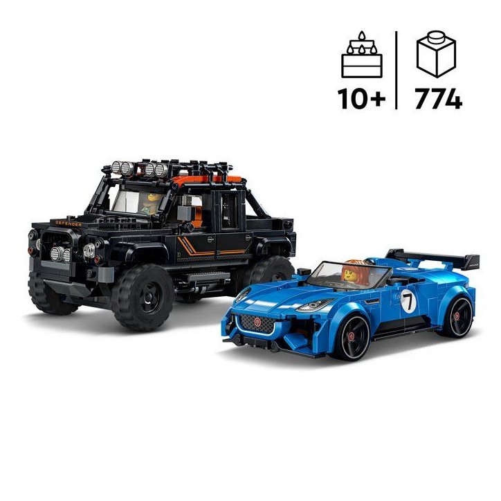 LEGO Speed Champions 77264 La Jaguar Project 7 et le Land Rover Defender - Voitures Jouets