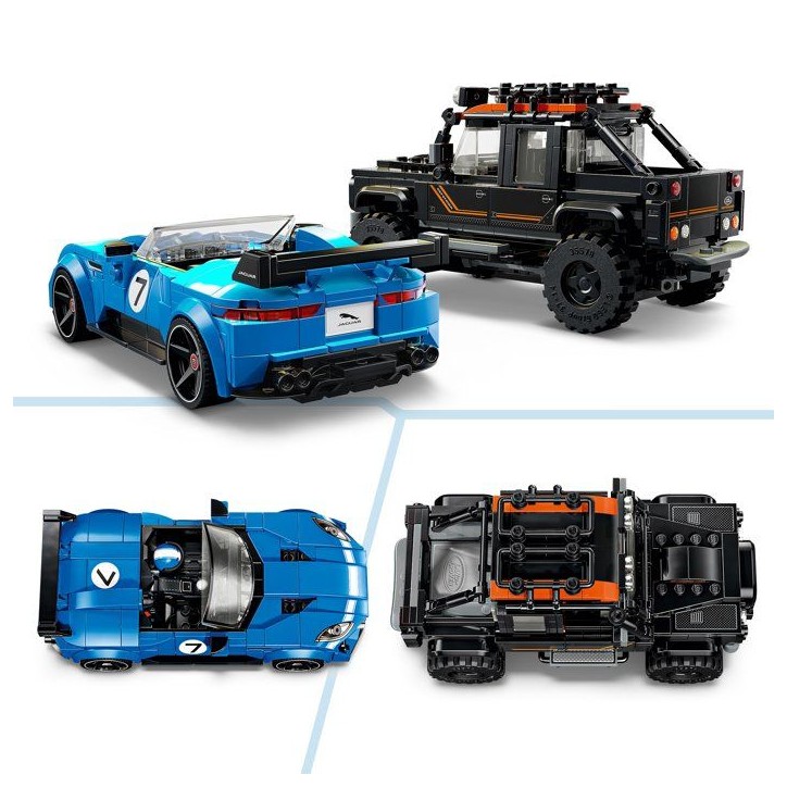 LEGO Speed Champions 77264 La Jaguar Project 7 et le Land Rover Defender - Voitures Jouets