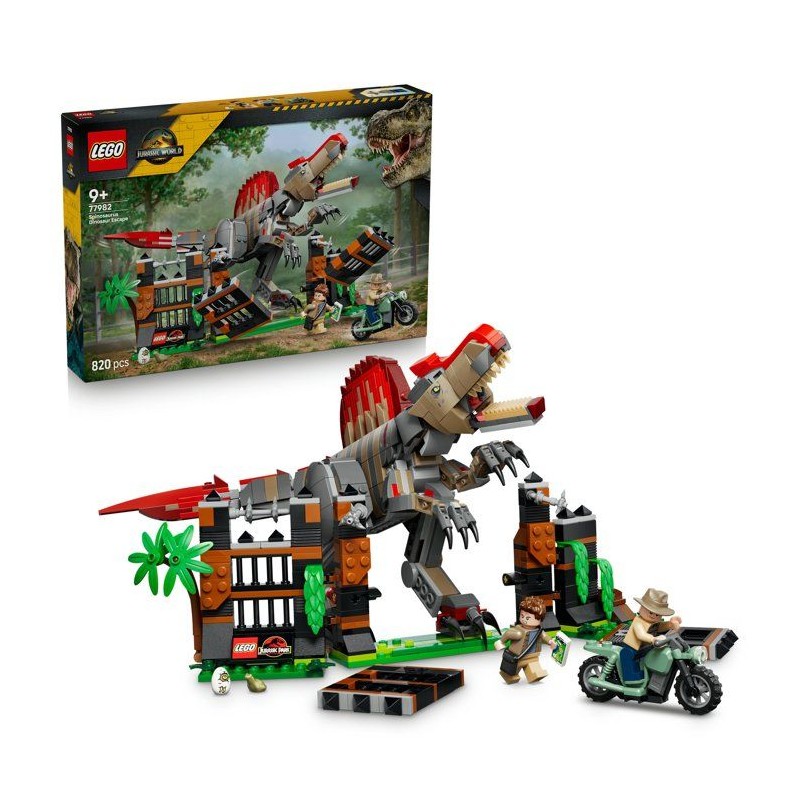 LEGO Jurassic World 77982 L'Évasion du Spinosaure - Dino Jouet des 9