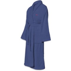 Peignoir - LE TEMPS D'UN BAIN - Taille S - 100% Coton 500g/m² - Doux, Absorbant, Unisexe - Bleu