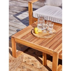 Salon de jardin d'angle modulable LEVATA OTTOMAN - Bois d'acacia FSC -