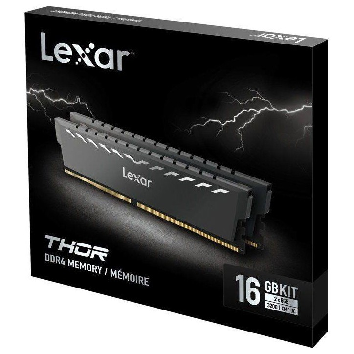 Barrette Mémoire - LEXAR THOR - DDR4 3200 - UDIMM XMP - 16 Go (2x 8Go) - Dissipateur thermique Barrette Mémoire - LEXAR THOR - DDR4 3200 - UDIMM XMP - 16 Go (2x 8Go) - Dissipateur thermique