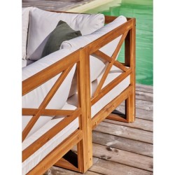 Salon de jardin d'angle modulable LEVATA OTTOMAN - Bois d'acacia FSC -