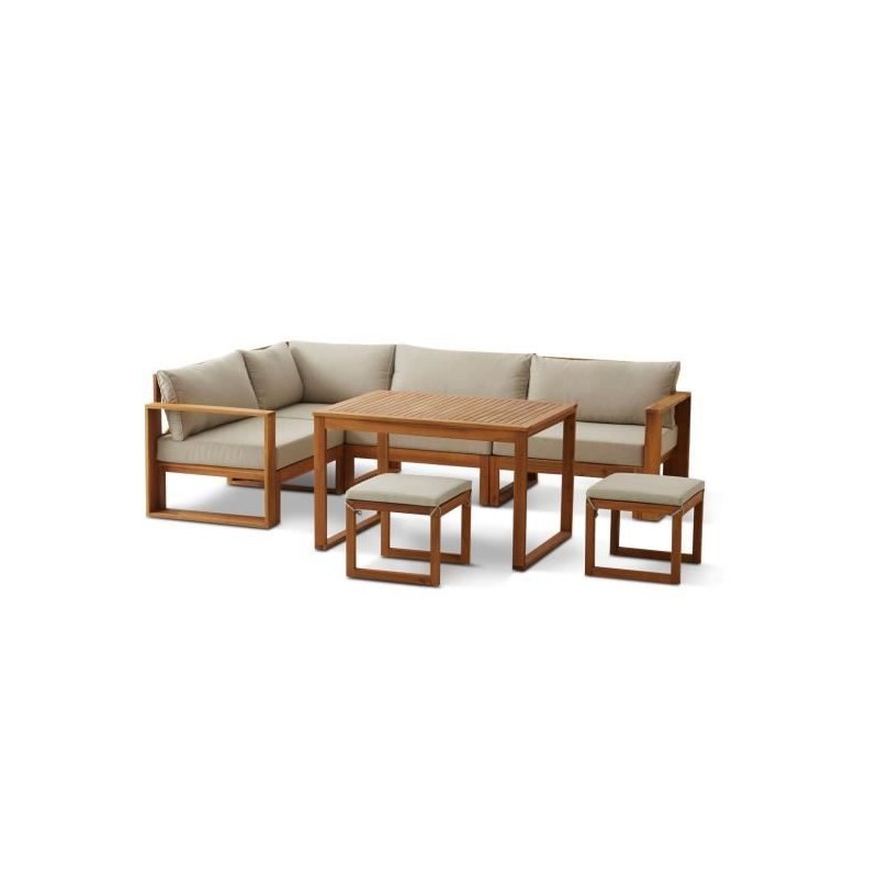 Salon de jardin d'angle modulable LEVATA DINING - Bois d'acacia FSC - Salon de jardin d'angle modulable LEVATA DINING - Bois d'acacia FSC -