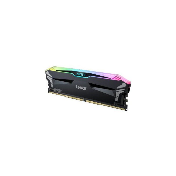 Barrette Mémoire - LEXAR Ares - DDR5 7200 - CL34 1.4 V - 32 Go (2x 16 Go) - Dissipateur thermique + RGB - Noir Barrette Mémoire - LEXAR Ares - DDR5 7200 - CL34 1.4 V - 32 Go (2x 16 Go) - Dissipateur thermique + RGB - Noir