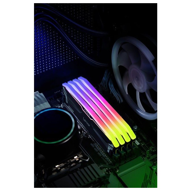 Barrette Mémoire - LEXAR Ares - DDR5 7200 - CL34 1.4 V - 32 Go (2x 16 Go) - Dissipateur thermique + RGB - Noir Barrette Mémoire - LEXAR Ares - DDR5 7200 - CL34 1.4 V - 32 Go (2x 16 Go) - Dissipateur thermique + RGB - Noir