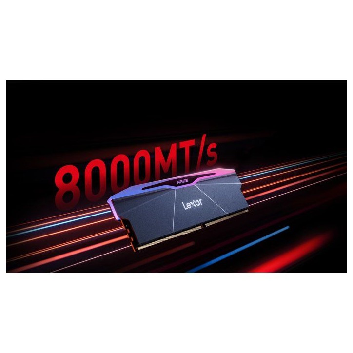 Barrette Mémoire - LEXAR Ares - DDR5 6000 - CL32 1.35 V - 32 Go (2x 16 Go) - Dissipateur thermique sans RGB - Noir Barrette Mémoire - LEXAR Ares - DDR5 6000 - CL32 1.35 V - 32 Go (2x 16 Go) - Dissipateur thermique sans RGB - Noir