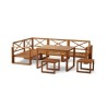 Salon de jardin d'angle modulable LEVATA DINING - Bois d'acacia FSC -