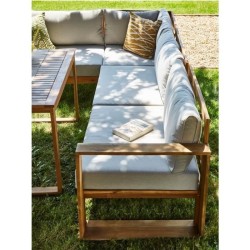 Salon de jardin d'angle modulable LEVATA DINING - Bois d'acacia FSC -