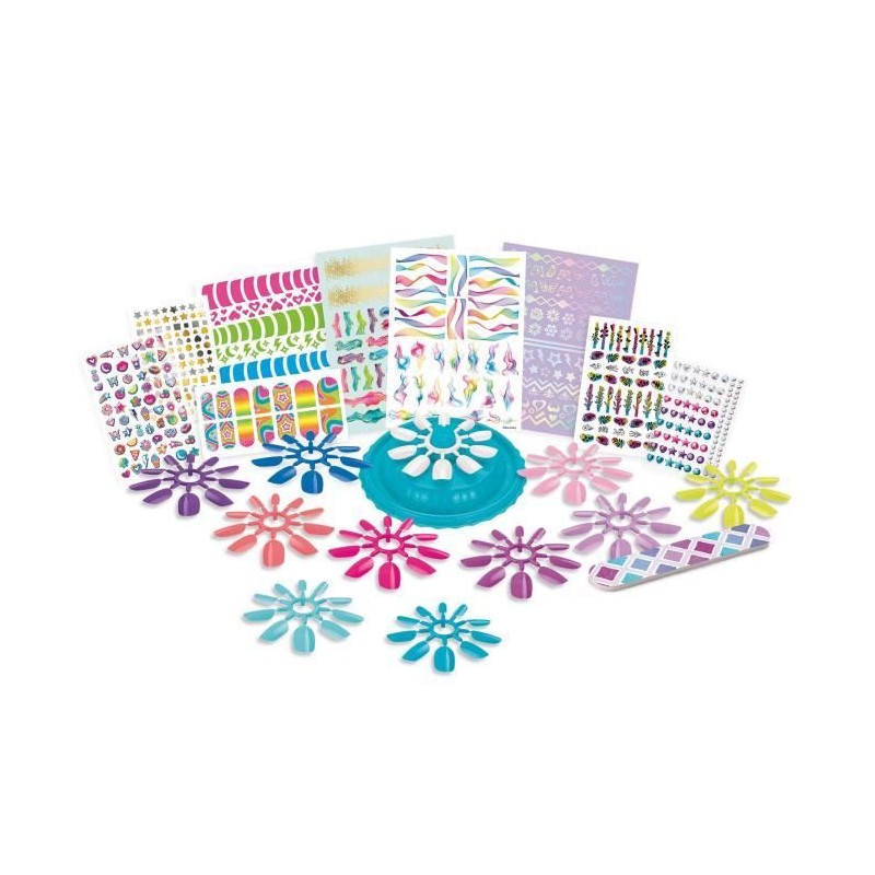 Kit de nail art stylé - Lexibook - Ongles a Presser avec Stickers, Cr