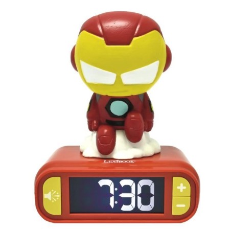 Réveil veilleuse digital LEXIBOOK - Iron Man - 3D lumineux et sonore