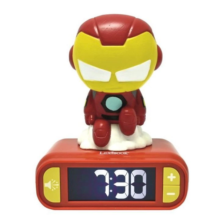 Réveil veilleuse digital LEXIBOOK - Iron Man - 3D lumineux et sonore - Enfant