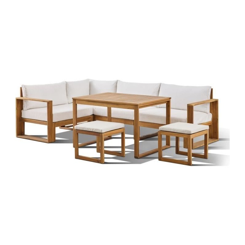 Salon de jardin d'angle modulable LEVATA DINING - Bois d'acacia FSC - Salon de jardin d'angle modulable LEVATA DINING - Bois d'acacia FSC -