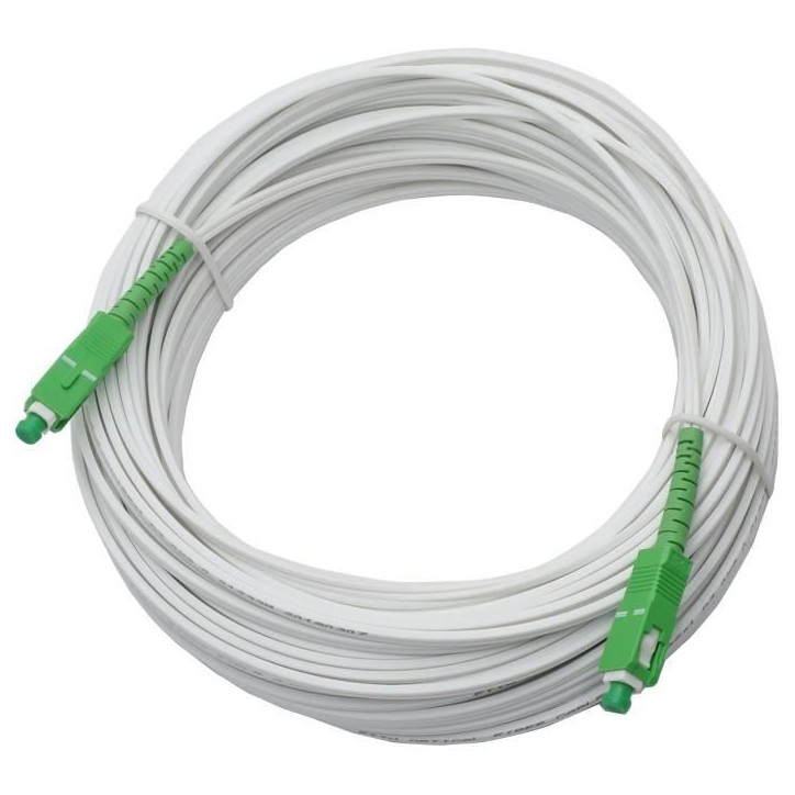 Câble fibre optique - LINEAIRE - FB122J - SC-APC / SC-APC - 20m - Pour Orange Livebox, SFR box fibre, Bouygues Télécom Bbox Câble fibre optique - LINEAIRE - FB122J - SC-APC / SC-APC - 20m - Pour Orange Livebox, SFR box fibre, Bouygues Télécom Bbox