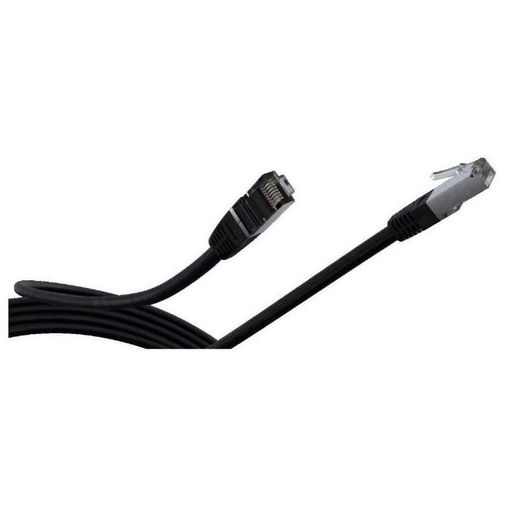 Câble RJ45 - LINEAIRE - PCC6FND - Cat.6 - Blindé - F/UTP - Noir - 2m