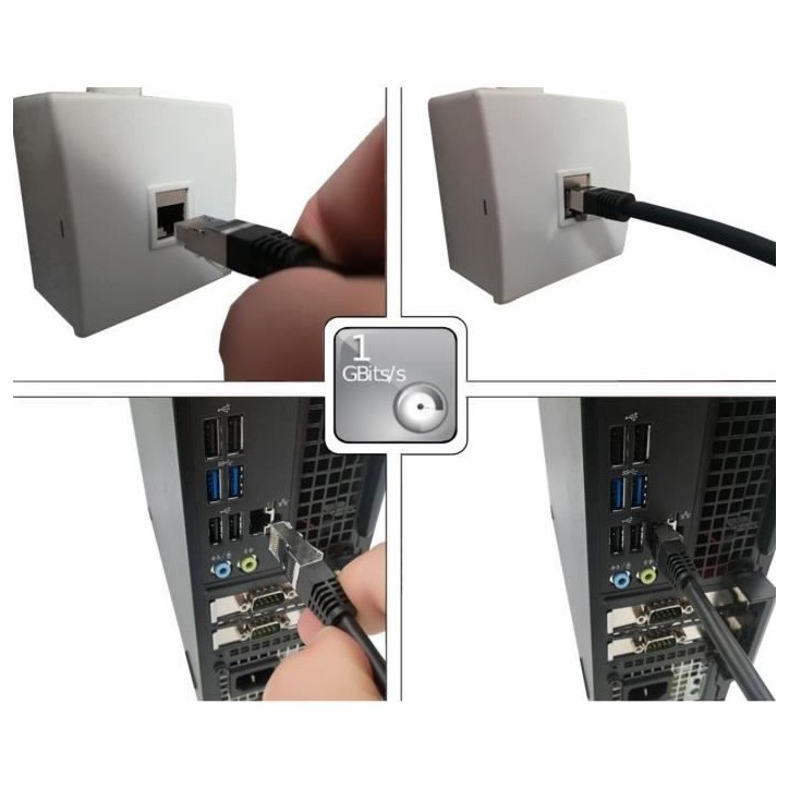 Câble RJ45 - LINEAIRE - PCC6FND - Cat.6 - Blindé - F/UTP - Noir - 2m