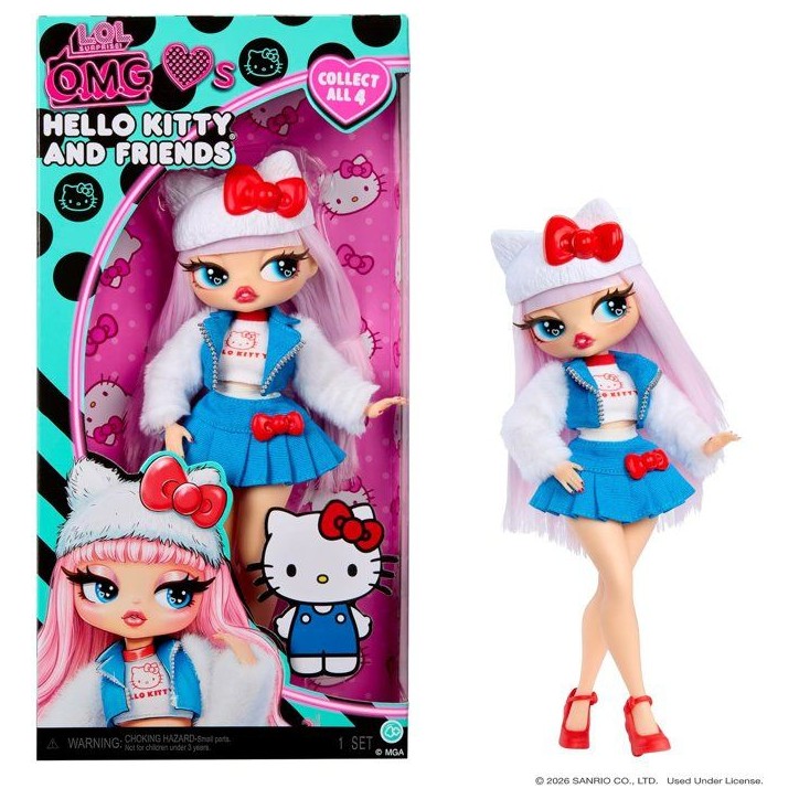 L.O.L. Surprise! O.M.G. Hello Kitty and Friends - Hello Kitty, poupée articulée - 24 cm - 4 modeles a collectionner L.O.L. Surprise! O.M.G. Hello Kitty and Friends - Hello Kitty, poupée articulée - 24 cm - 4 modeles a collectionner