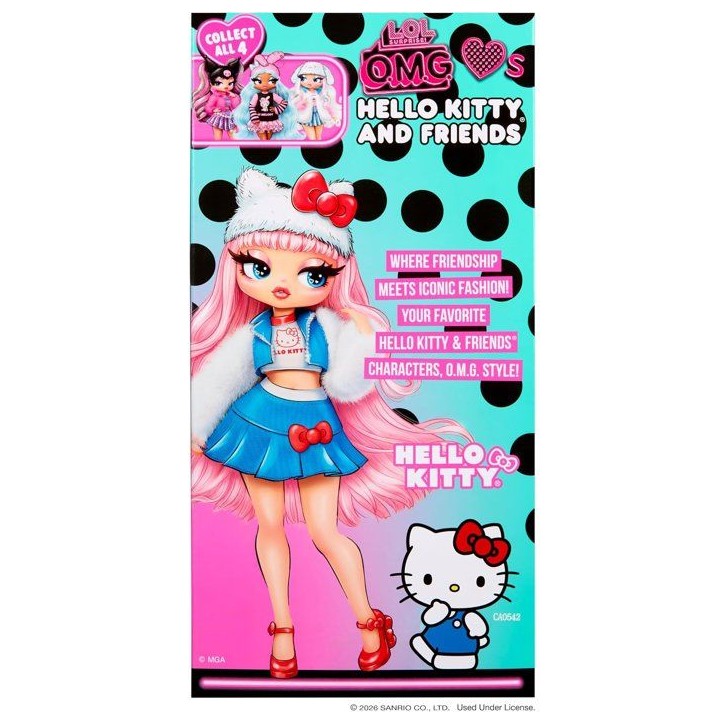 L.O.L. Surprise! O.M.G. Hello Kitty and Friends - Hello Kitty, poupée articulée - 24 cm - 4 modeles a collectionner L.O.L. Surprise! O.M.G. Hello Kitty and Friends - Hello Kitty, poupée articulée - 24 cm - 4 modeles a collectionner