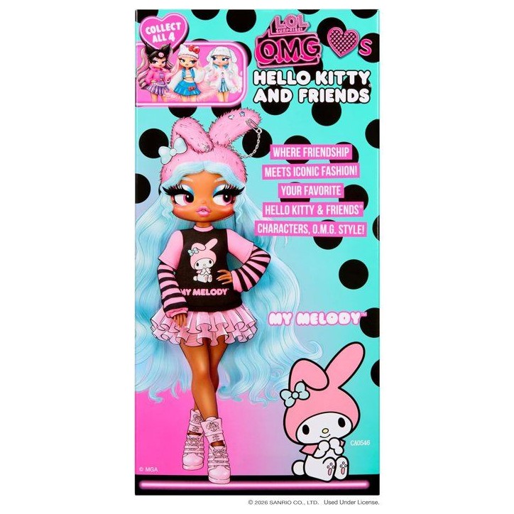 L.O.L. Surprise! O.M.G. Hello Kitty and Friends - Melody, poupée articulée - 24 cm - 4 modeles a collectionner L.O.L. Surprise! O.M.G. Hello Kitty and Friends - Melody, poupée articulée - 24 cm - 4 modeles a collectionner