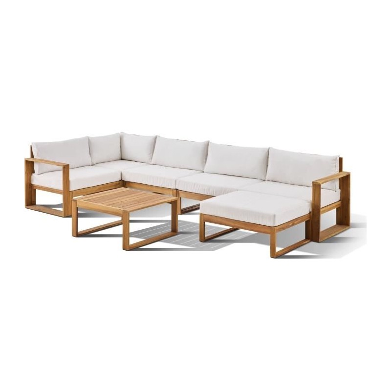Salon de jardin d'angle modulable LEVATA XL - Bois d'acacia FSC - 8 pe Salon de jardin d'angle modulable LEVATA XL - Bois d'acacia FSC - 8 pe