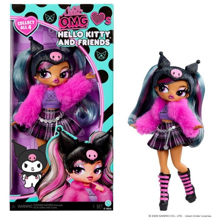 L.O.L. Surprise! O.M.G. Hello Kitty and Friends - Kuromi, poupée articulée - 24 cm - 4 modeles a collectionner L.O.L. Surprise! O.M.G. Hello Kitty and Friends - Kuromi, poupée articulée - 24 cm - 4 modeles a collectionner