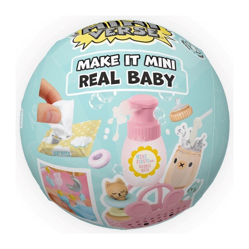 MGA's Miniverse - Make It Mini - Real Baby - 8 objets de puériculture