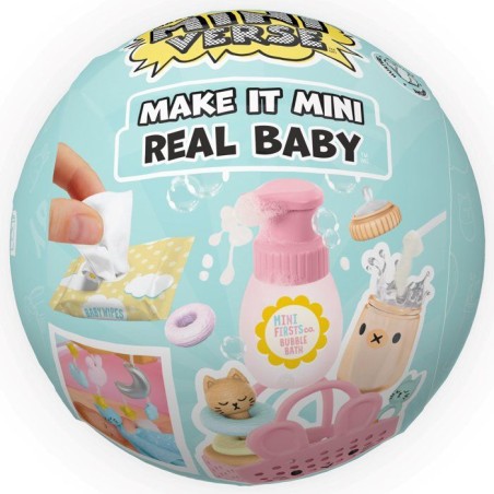 MGA's Miniverse - Make It Mini - Real Baby - 8 objets de puériculture