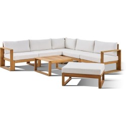 Salon de jardin d'angle modulable LEVATA XL - Bois d'acacia FSC - 8 pe