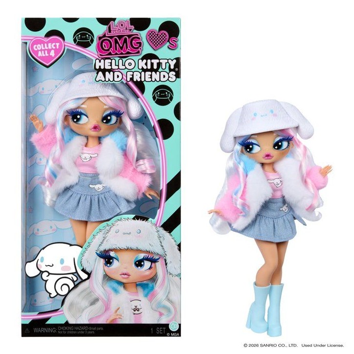L.O.L. Surprise! O.M.G. Hello Kitty and Friends - Cinnamoroll, poupée articulée - 24 cm - 4 modeles a collectionner L.O.L. Surprise! O.M.G. Hello Kitty and Friends - Cinnamoroll, poupée articulée - 24 cm - 4 modeles a collectionner