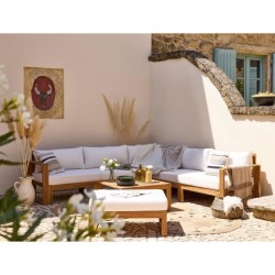 Salon de jardin d'angle modulable LEVATA XL - Bois d'acacia FSC - 8 pe