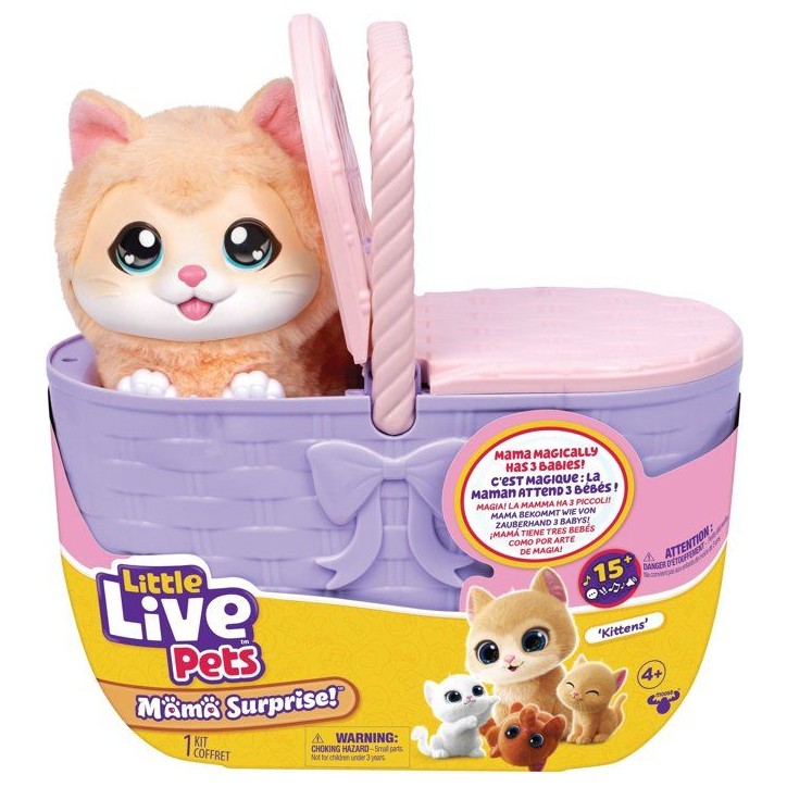 Peluche interactive - LITTLE LIVE PETS - Mama Surprise Chat - Sons - Naissance surprise