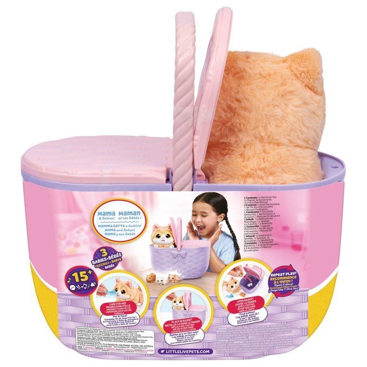 Peluche interactive - LITTLE LIVE PETS - Mama Surprise Chat - Sons - Naissance surprise