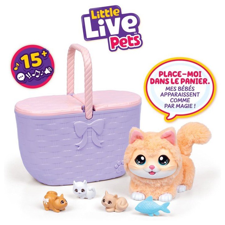Peluche interactive - LITTLE LIVE PETS - Mama Surprise Chat - Sons - Naissance surprise