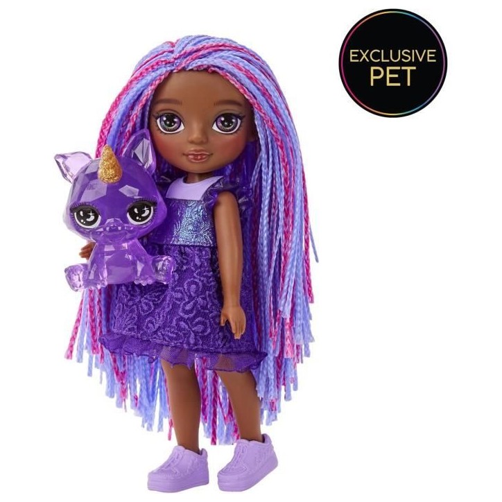 Rainbow High Littles - Poupée 15cm + animal de compagnie - Violet Foncé - Des 4ans Rainbow High Littles - Poupée 15cm + animal de compagnie - Violet Foncé - Des 4ans