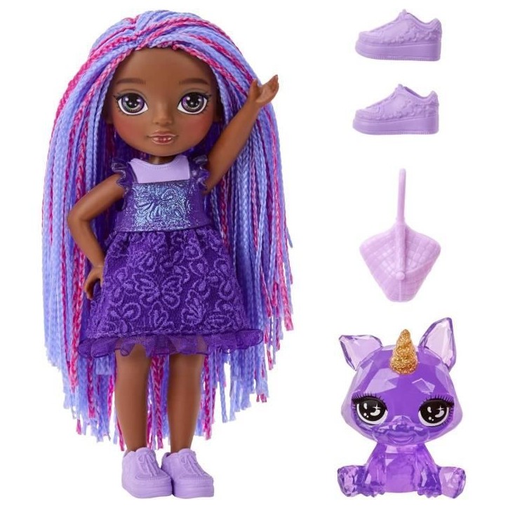 Rainbow High Littles - Poupée 15cm + animal de compagnie - Violet Foncé - Des 4ans Rainbow High Littles - Poupée 15cm + animal de compagnie - Violet Foncé - Des 4ans