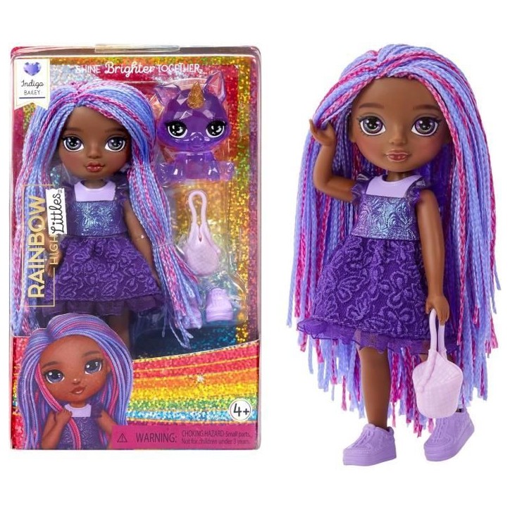 Rainbow High Littles - Poupée 15cm + animal de compagnie - Violet Foncé - Des 4ans Rainbow High Littles - Poupée 15cm + animal de compagnie - Violet Foncé - Des 4ans